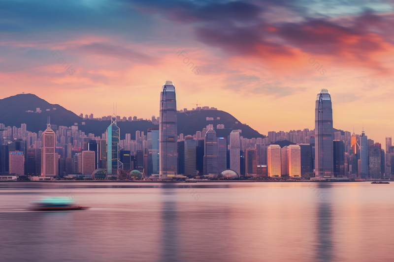 清晨朝阳早晨现代城市建筑海边倒影摄影背景,高清,摄影图,摄影图片,图片大全,摄影图免费下载